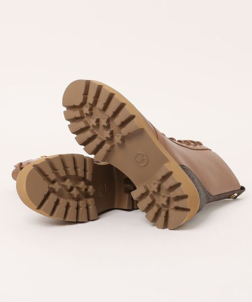 Weiss Leather and Signature Logo Combat Boot