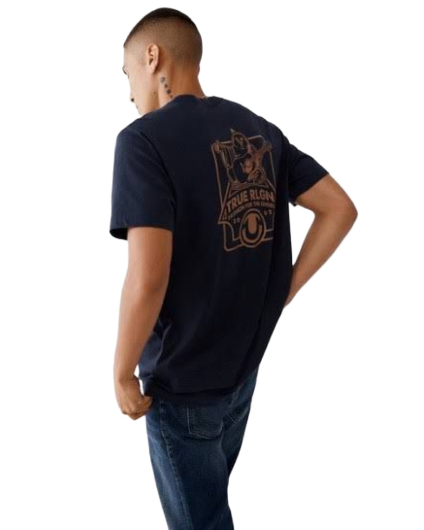 Gold Horseshoe Logo Box Buddha Tee