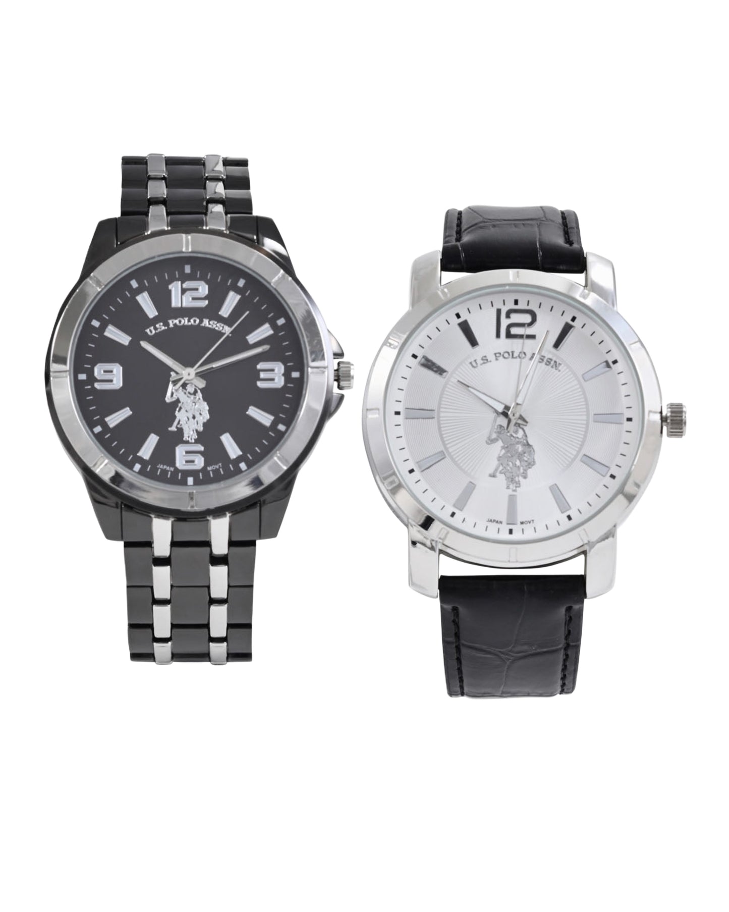 MEN'S LINK AND CROC STRAP WATCH SET