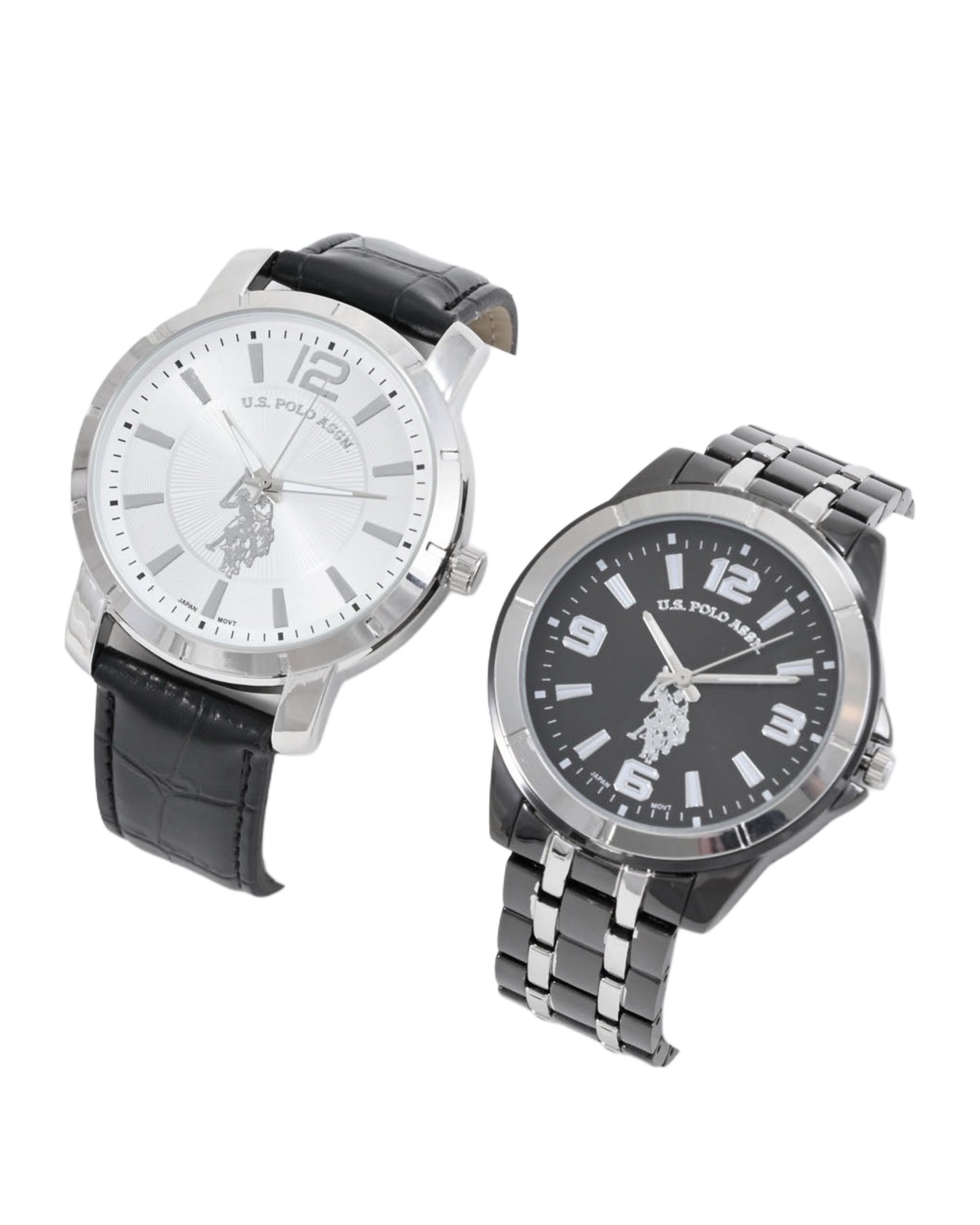 MEN'S LINK AND CROC STRAP WATCH SET