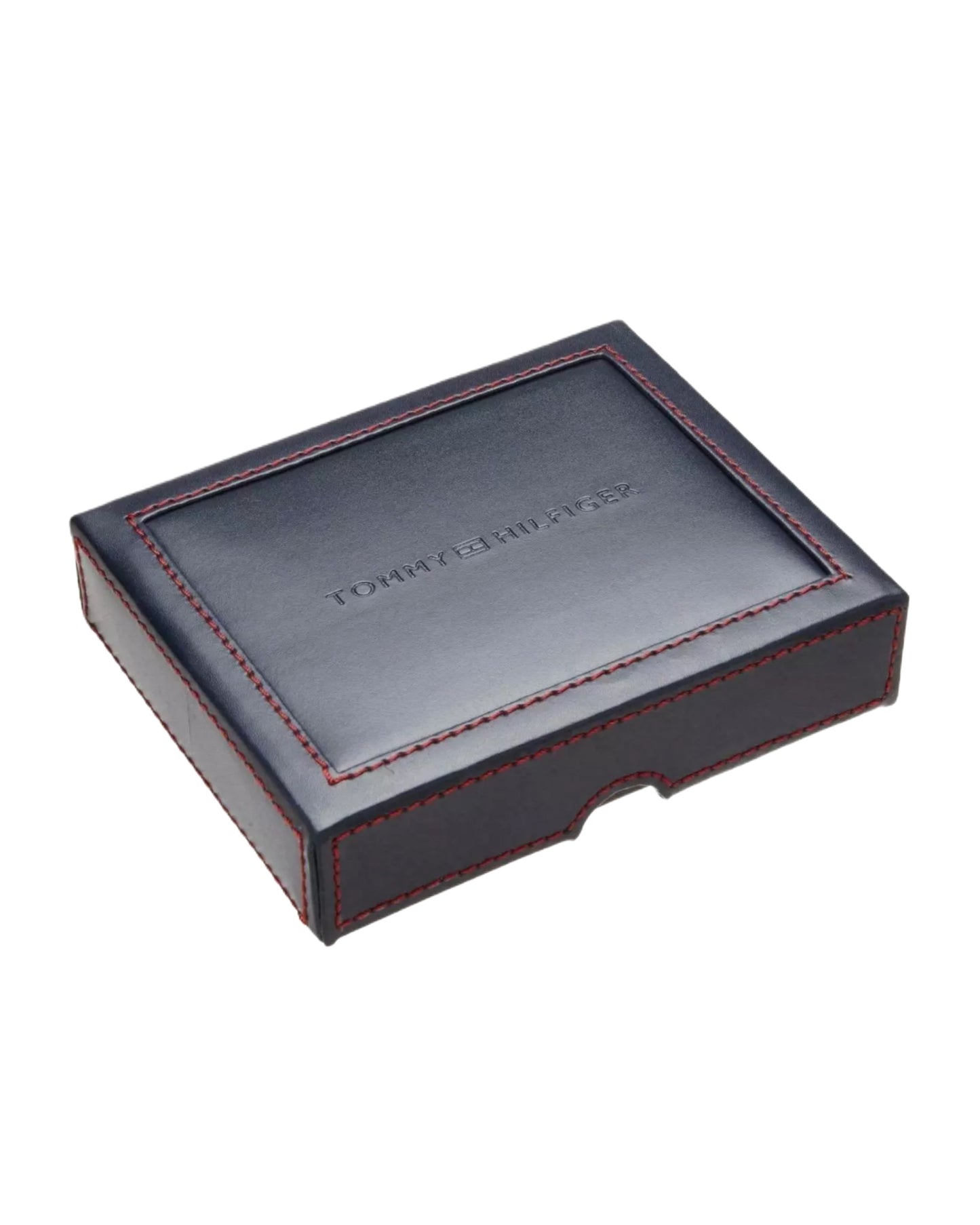 Logo Leather ID Card Holder Bi-Fold Wallet