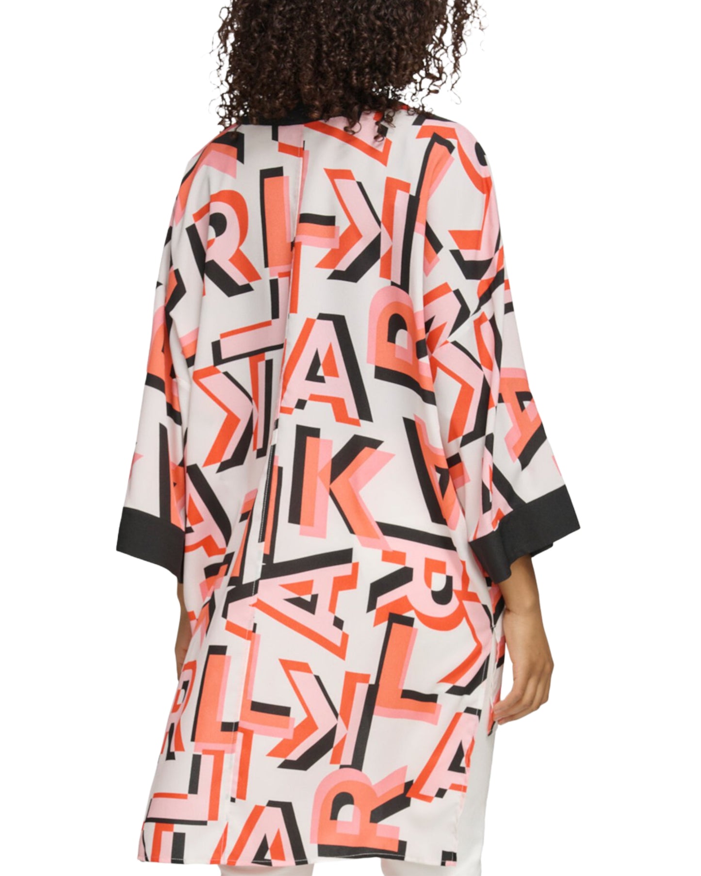 Women's Logo-Print Contrast-Trim Kimono