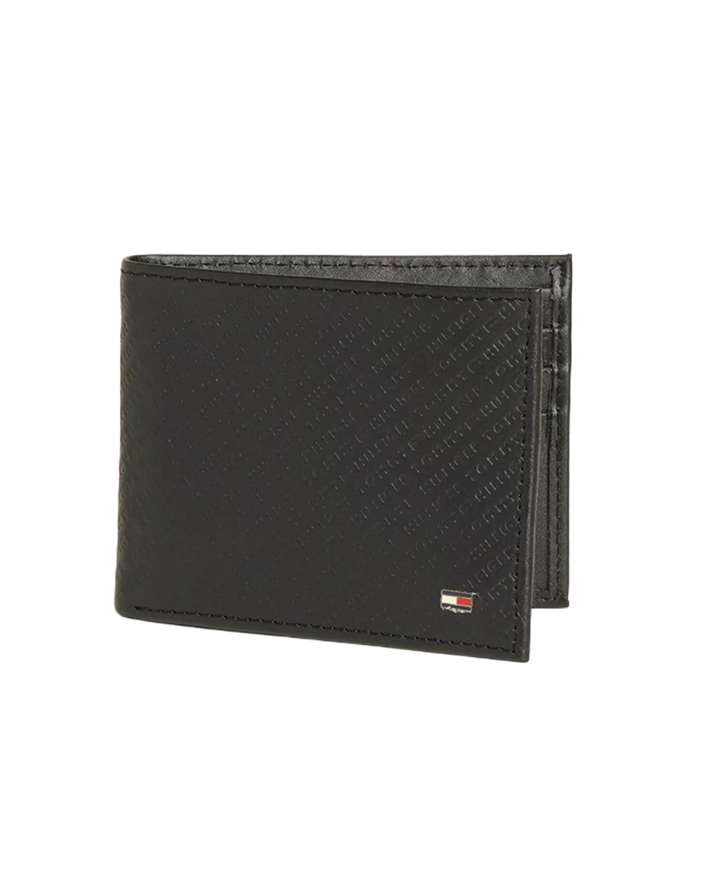 Logo Leather ID Card Holder Bi-Fold Wallet