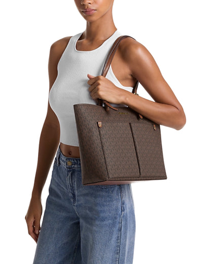 Jet Set Medium Logo Pocket Tote Bag