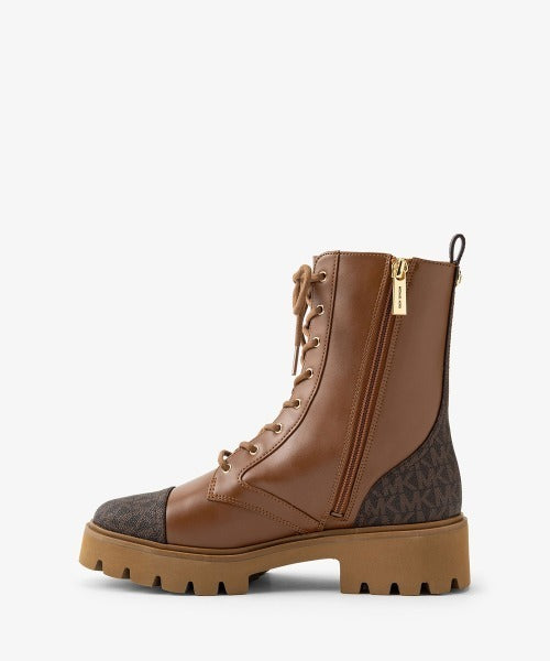 Weiss Leather and Signature Logo Combat Boot