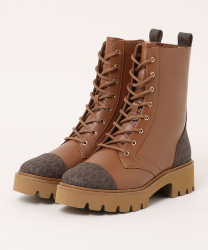 Weiss Leather and Signature Logo Combat Boot