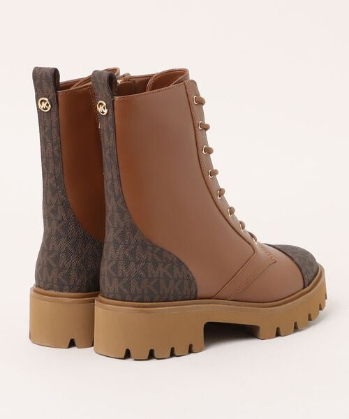 Weiss Leather and Signature Logo Combat Boot