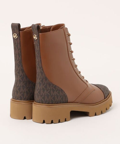 Weiss Leather and Signature Logo Combat Boot