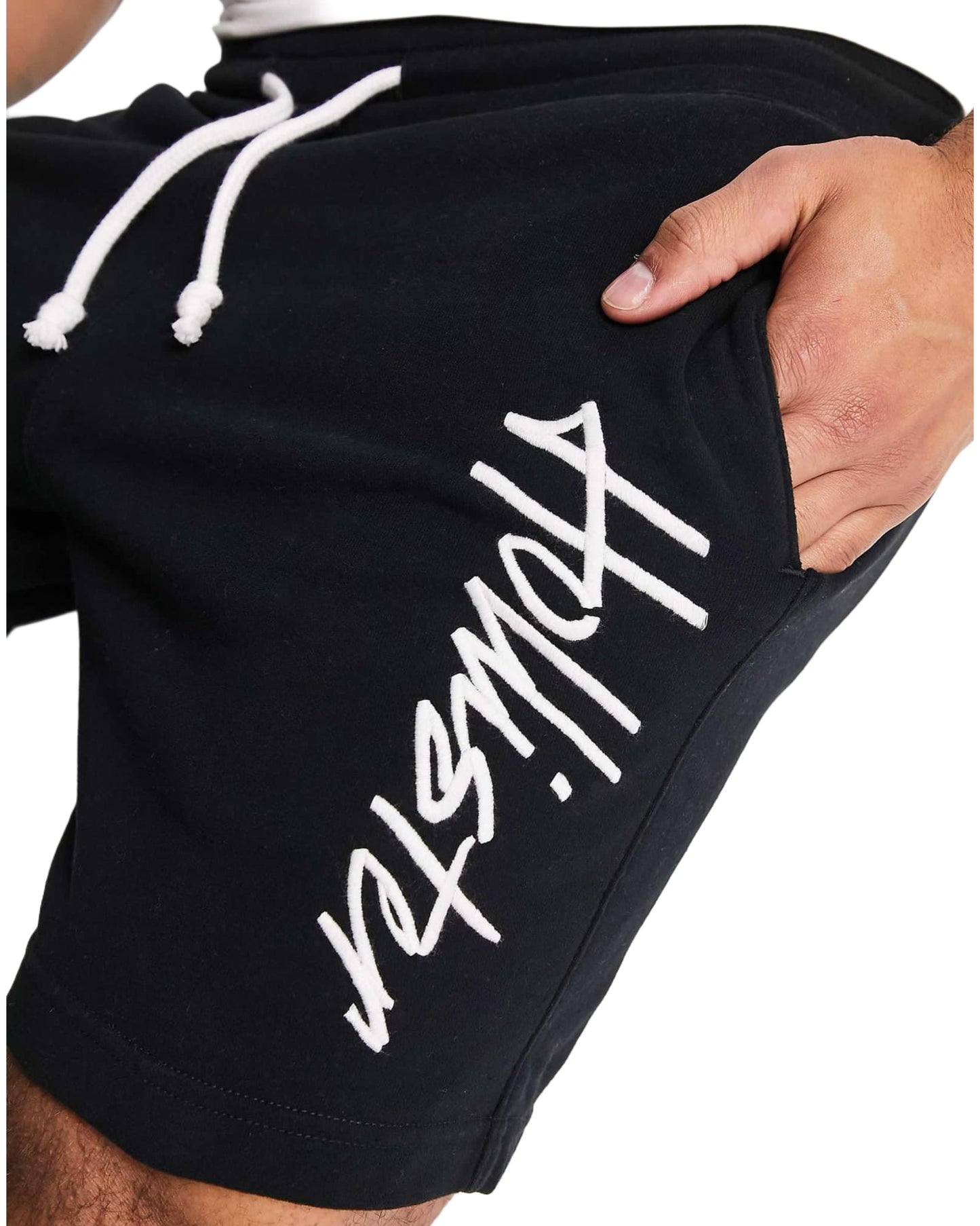 script logo sweat shorts